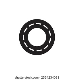 Logo circle asphalt line stroke unique design with blank background