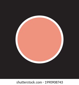 Logo circle background. Decoration logo. Icon circle. The icon in a colored circle with a white bold border. Web button, modern flat design.