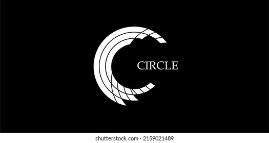 círculo del logotipo blanco y negro