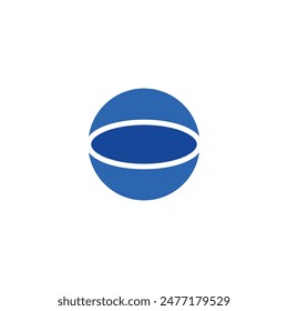 Logo circle blue design with blank background