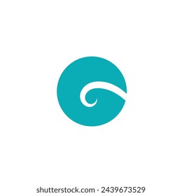 Logo circle blue tail swirl with blank background