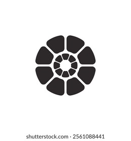 Logo circle center unique design with blank background