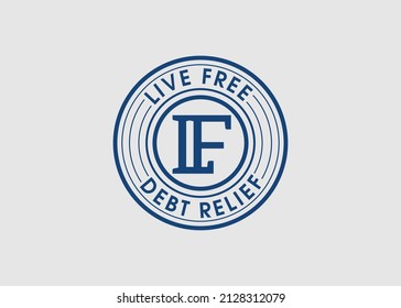 Logo Circle Coin Concept Live Free For Debt. Good For Business Logo Or Finance Logo