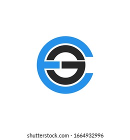 logo eg circle design vector modern graphic