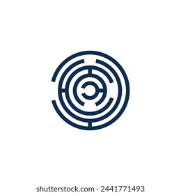 Logo circle fingerprint or access with blank background