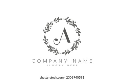 A logo with circle flower design vector
