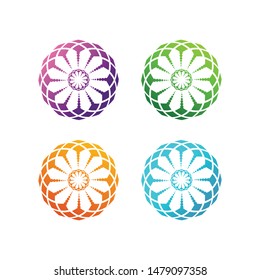 Logo circle flower tech rotation