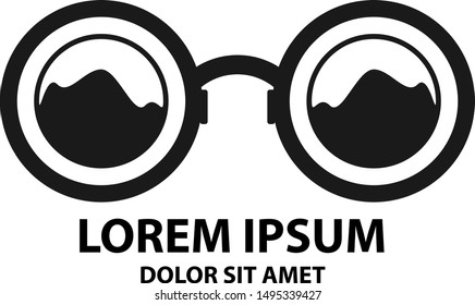 Logo Circle Glasses  Vector Design 