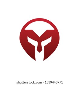 logo circle head spartan strong vector