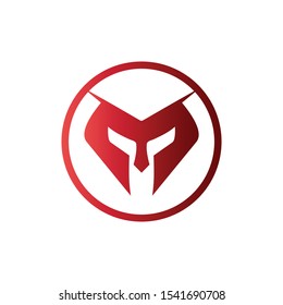 logo circle head spartan strong vector