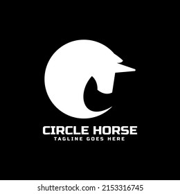 Logo circle horse silhouette style