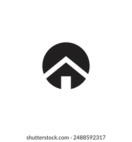 Logo circle house real estate with blank background