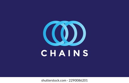 Logo circle infinity double chain symbol of link and connection