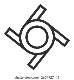 logo circle knife and fan spinning template. icon spinning line stroke and shape color.