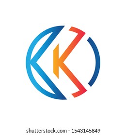 logo circle letter B and K vector