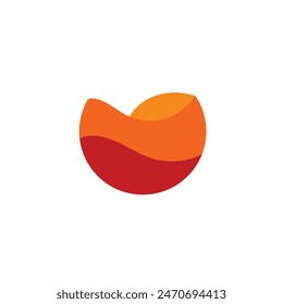 Logo circle liquid warm with blank background