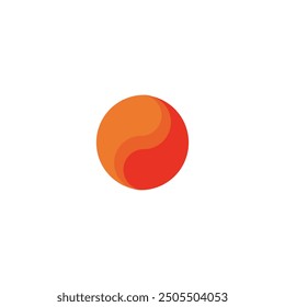 Logo circle orange sunset with blank background