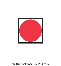 Logo circle red dot japan unique design with blank background