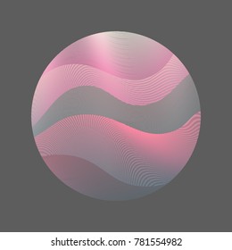 Logo circle ripple with curve lines texture abstract vector illustration. Artistic bright pattern with colorful curves arranged in round shape. Wavy lines circle with ripple texture. Geometric design.