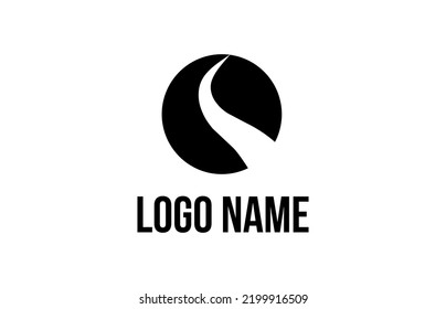 Logo Circle Road maintenance creative concept. Open a logo design template. Logo with negative space. Transportation and traffic themes. Editable Color and Easy to use. Let's make your design easy