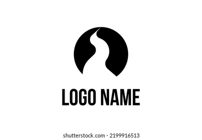 Logo Circle Road Maintenance Creative Concept. Open A Logo Design Template. Logo With Negative Space. Transportation And Traffic Themes. Editable Color And Easy To Use. Let's Make Your Design Easy