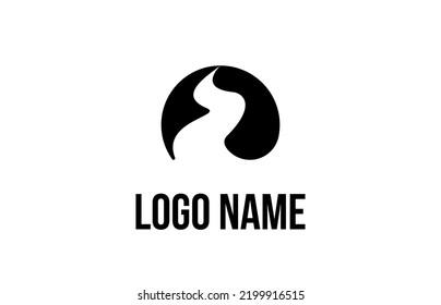 Logo Circle Road maintenance creative concept. Open a logo design template. Logo with negative space. Transportation and traffic themes. Editable Color and Easy to use. Let's make your design easy