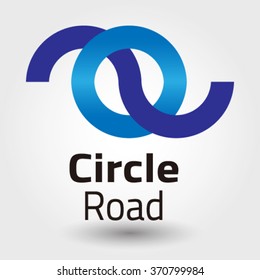 logo and a circle -shaped winding road s for companies