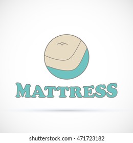 Logo circle sign mattress shop vector illustration