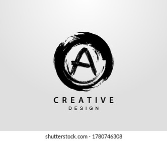 A Logo With Circle Splatter Element. VintageCircle Wave logo design template.