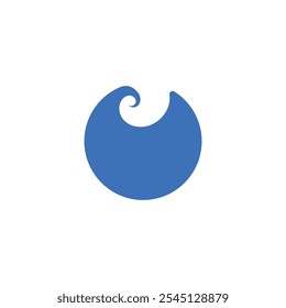 Logo circle swirl blue unique design with blank background