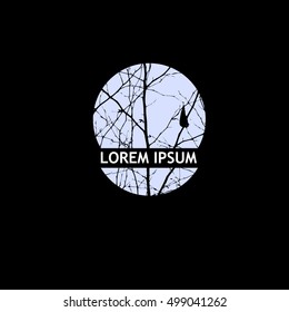 Logo circle of tree branches. Vector