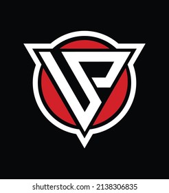 UP logo in circle and triangle style vector
