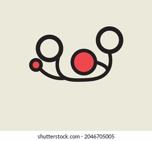 logo circles red and black .family .vector