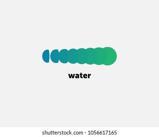 Logo Circles, shooting star, progressive logo, geometric element, gradient colours. Water Logo. Blue to green gradient.