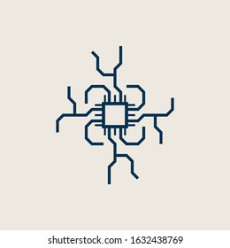 logo circuit board monogram design, with the latest technological concepts