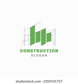Logo del edificio de la ciudad en construcción.