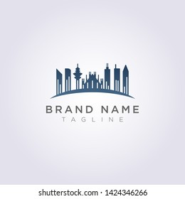 Logo City Icon Design Buildings with skyscrapers, towers, architecture.