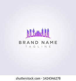 Logo City Icon Design Buildings with skyscrapers, towers, architecture.