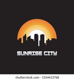A logo of a a city and sunrise