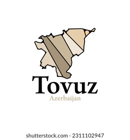 logo of the city of Tovuz map Illustration Template Design, Map Graphic Azerbaijan region Map