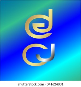 Logo CJ, Logo GJ. Vector illustration