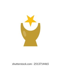 Logo clássico troféu design exclusivo com fundo em branco