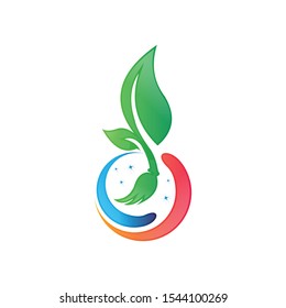 logo clean home leaf circle 