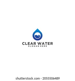Logo für sauberes Wasser mit Wassertropfen