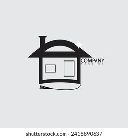 Logo for Cleaning business, house symbol illustration