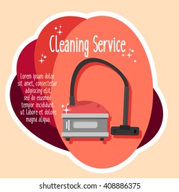 Logo of cleaning service. Advertisement. Vector illustration. Background, banner.