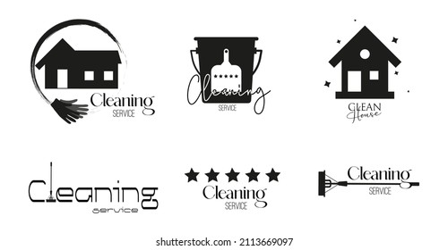 Servicio de limpieza de logotipos. ilustración vectorial