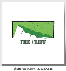 logo of cliff or mountain with grungy texture