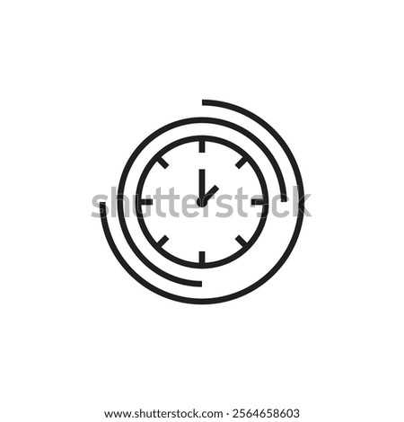 Logo clock center minimalist unique design with blank background