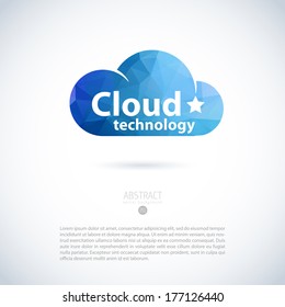 logo cloud computer elements access web design vector cloud virtual warehouse insignia with modern polygon template logo cloud computer elements access web design vector machine technology numeric sto